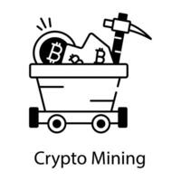 Crypto Trading Line Icon vector