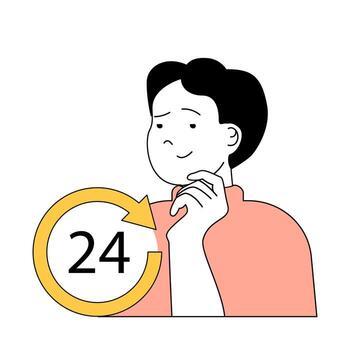 Time management concept with cartoon people in flat design for web. Man making optimization processes with countdown to deadline. Vector illustration for social media banner, marketing material.