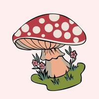 mushroom cartoon Illustration art vector