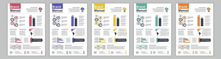 estruendo a3 negocio marca manual plantillas colocar. empresa identidad folleto página con infografía financiero datos. márketing investigación, y comercial oferta. vector diseño diseño para póster, cubrir, folleto