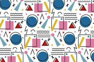 Geometric shapes 90s pattern vector