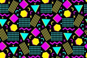 Geometric shapes 90s pattern vector