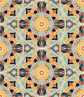Vibrant motif in pattern with geometric symmetry vector