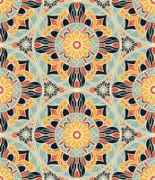 Vibrant motif in pattern with geometric symmetry vector