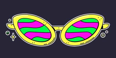Hippy boho style glasses. vector