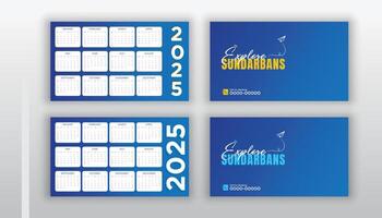 calendar 2025 with business card design vector