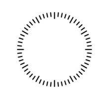 Blank mechanical clock face divided into seconds and minutes. Round meter scale. Watch dial. Timer template. Simple clock face. Vector illustration on white background