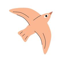 Decorative bird in flight. Cute vector character. Isolated illustration for your design