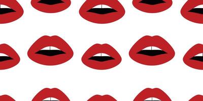 Seamless lips pattern. Red parted lips. Isolated vector illustration for case, packaging, cover