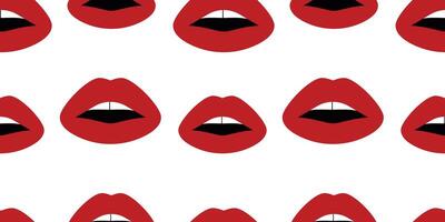 Seamless lips pattern. Red parted lips. Isolated vector illustration for case, packaging, cover