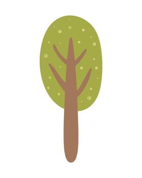 Spring tree. Simple vector illustration. Isolated design element
