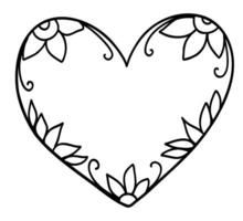 Heart frame with flowers vector