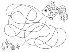 Maze game with fish vector