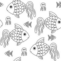 Seamless pattern with fish vector