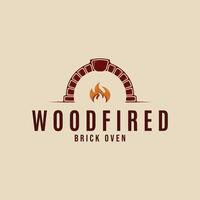 wood fired oven logo design graphic, vector illustration design template