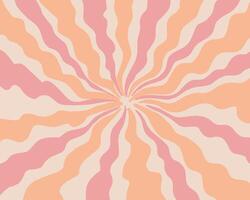 Groovy retro swirl burst, summer and carnival background vector