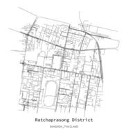 ratchaprasong distrito Bangkok, calle mapa, vector imagen para márketing