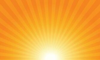 orange sunburst background.  summer radial rays background pattern vector