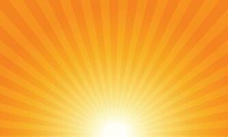 orange sunburst background.  summer radial rays background pattern vector