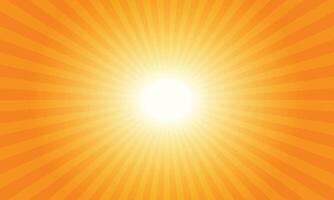 orange sunburst background.  summer radial rays background pattern vector