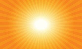 orange sunburst background.  summer radial rays background pattern vector