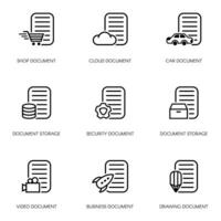 collection of various document icon designs. vector