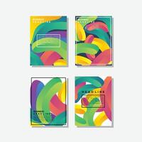 collection of colorful liquid cover design template in vertical layout. vector