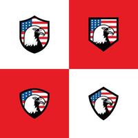 collection of america security illustration symbol design template in red and white background vector