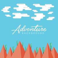 adventure background design template with geometric style. flat color in square layout vector