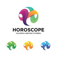 colorful gradient letter h in cirlce shape logo design template. liquid style design. vector