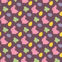 Easter seamless pattern with rabbits vector