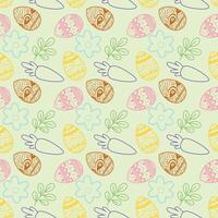Easter seamless pattern with painted eggs vector