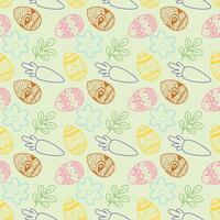 Easter seamless pattern with painted eggs vector