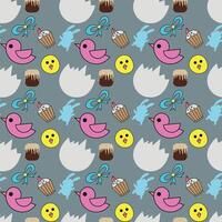 seamless pattern with Easter eggs and bunnies. with background design vector
