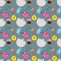 seamless pattern with Easter eggs and bunnies. with background design vector