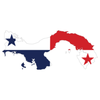 Map of Panama with national flag of Panama png