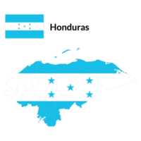 Karta av honduras med nationell flagga av honduras png