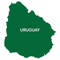 Uruguay map. Map of Uruguay in green color png