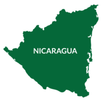 Nicaragua map. Map of Nicaragua in green color png