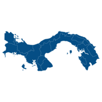 Panamá mapa. mapa de Panamá en administrativo provincias en azul color png