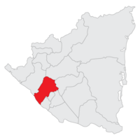 Map of Nicaragua with capital city Managua png