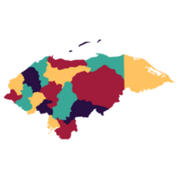 Honduras kaart. kaart van Honduras in administratief provincies in veelkleurig png