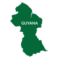 Guyana map. Map of Guyana in green color png