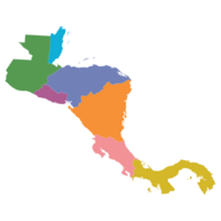 Central America country Map. Map of Central America in multicolor. png