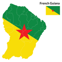 kaart van Frans Guyana met nationaal vlag van Frans Guyana png