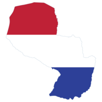 kaart van Paraguay met nationaal vlag van Paraguay png