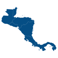 zentral Amerika Land Karte. Karte von zentral Amerika im Blau Farbe. png