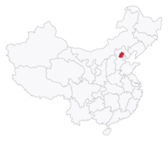 Map of China with capital city Beijing png