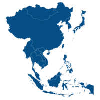 Asien Land Karta. Karta av Asien i blå Färg. png