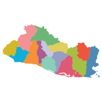 el Salvador kaart. kaart van el Salvador in administratief provincies in veelkleurig png